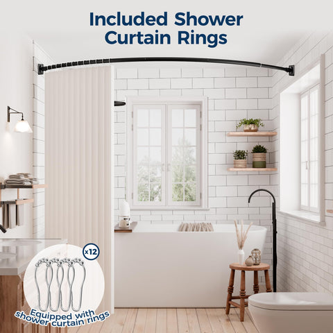 ENJOYBASICS curved rod with included rings for smooth curtain movement