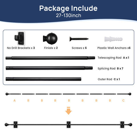 ENJOYBASICS dorm-friendly curtain rod adds modern style without drilling.