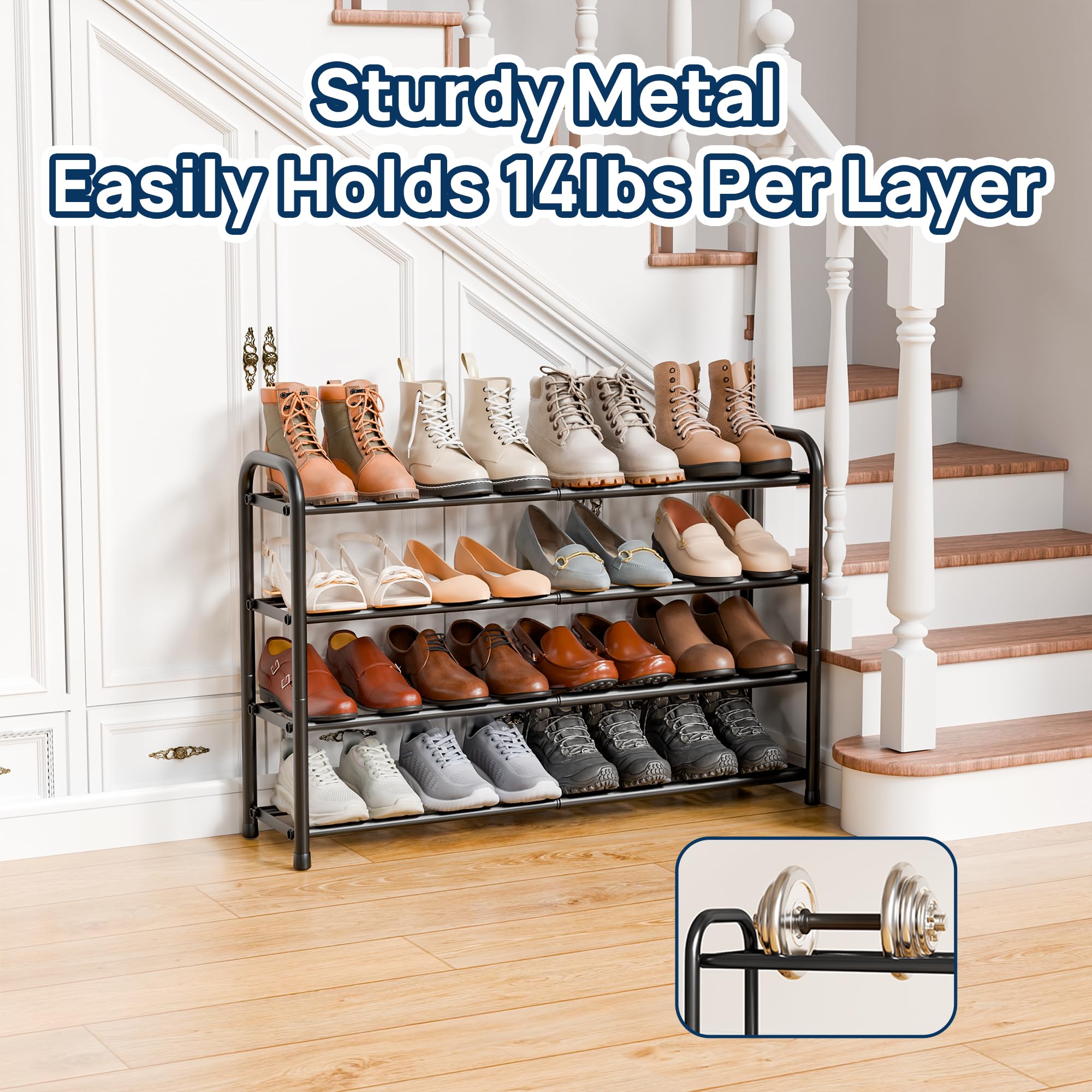 ENJOYBASICS Easy-assembly shoe rack with included screws.