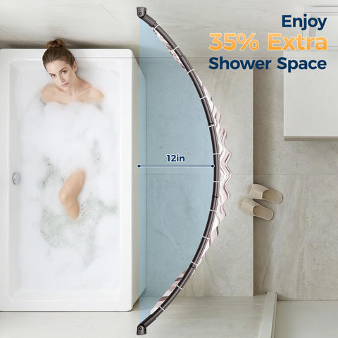 ENJOYBASICS extra 12-inch space for roomy shower experience