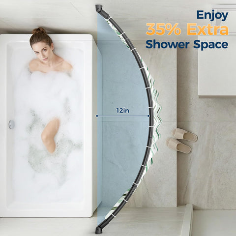 ENJOYBASICS extra space feature creates room to move in the shower