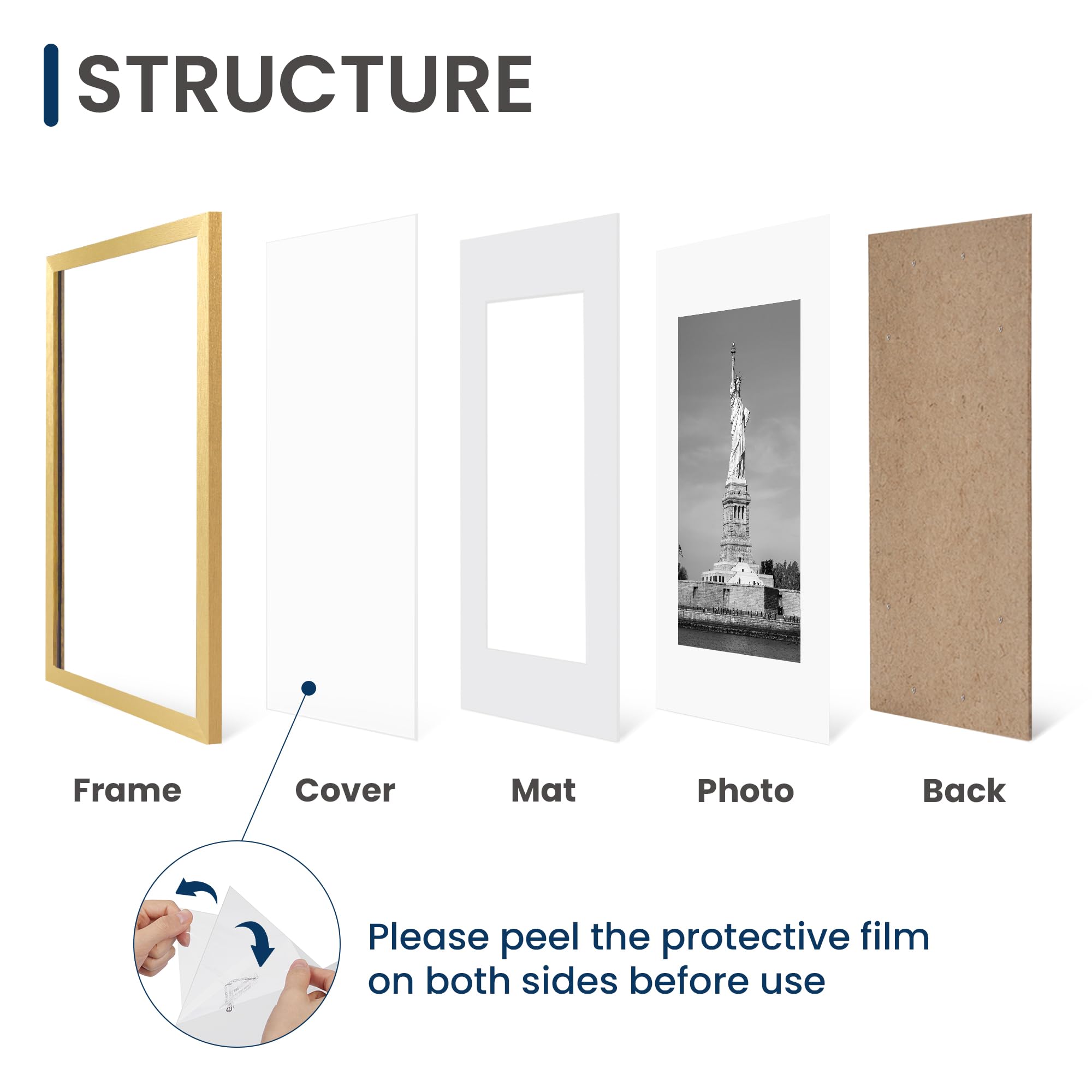 ENJOYBASICS frame with spring-action back for easy photo swaps.