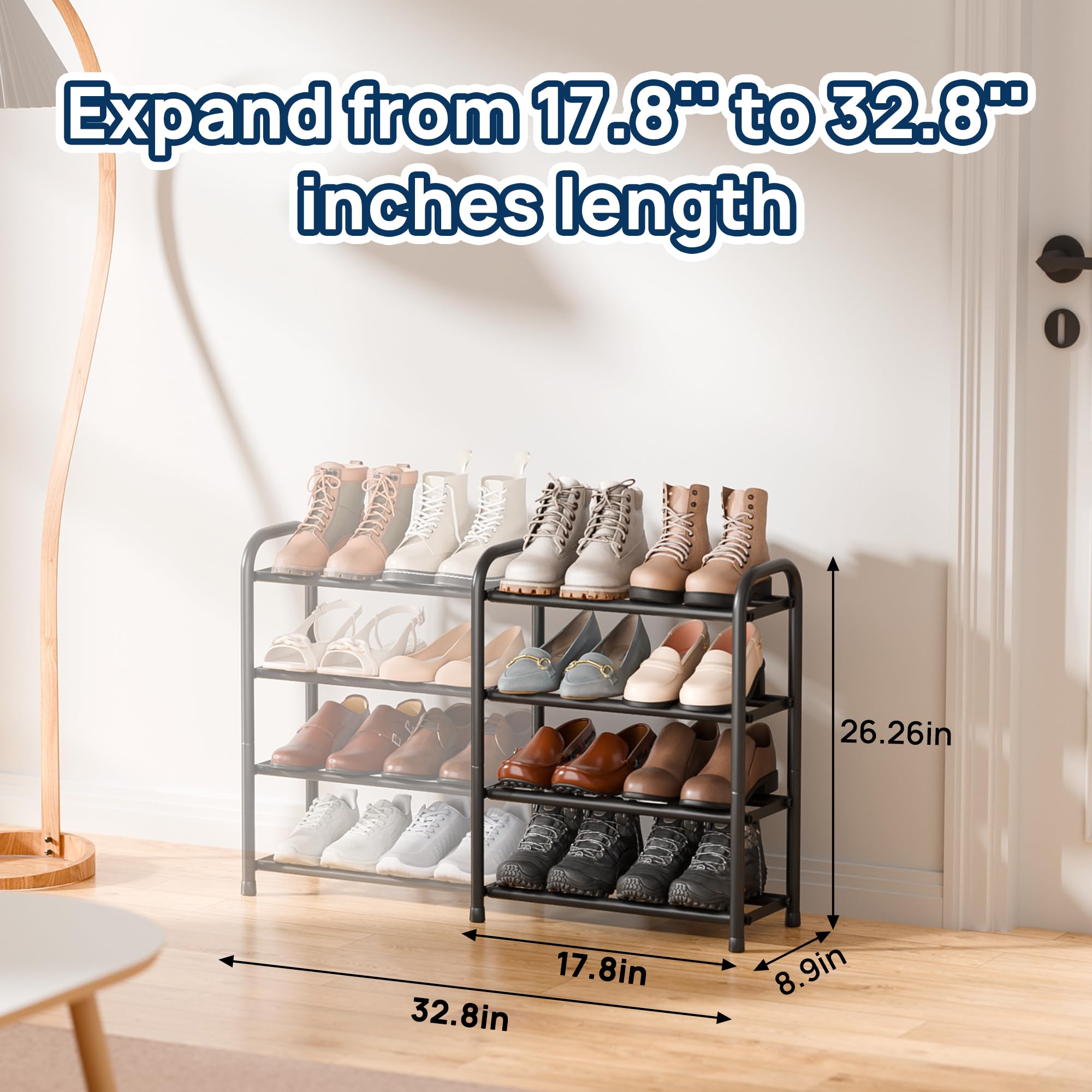 ENJOYBASICS Metal Shoe Rack with black finish for modern style.