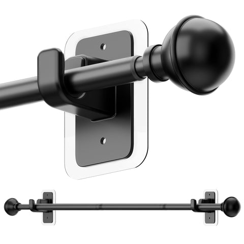 ENJOYBASICS No Drill Curtain Rod with adhesive brackets for renter-friendly installation