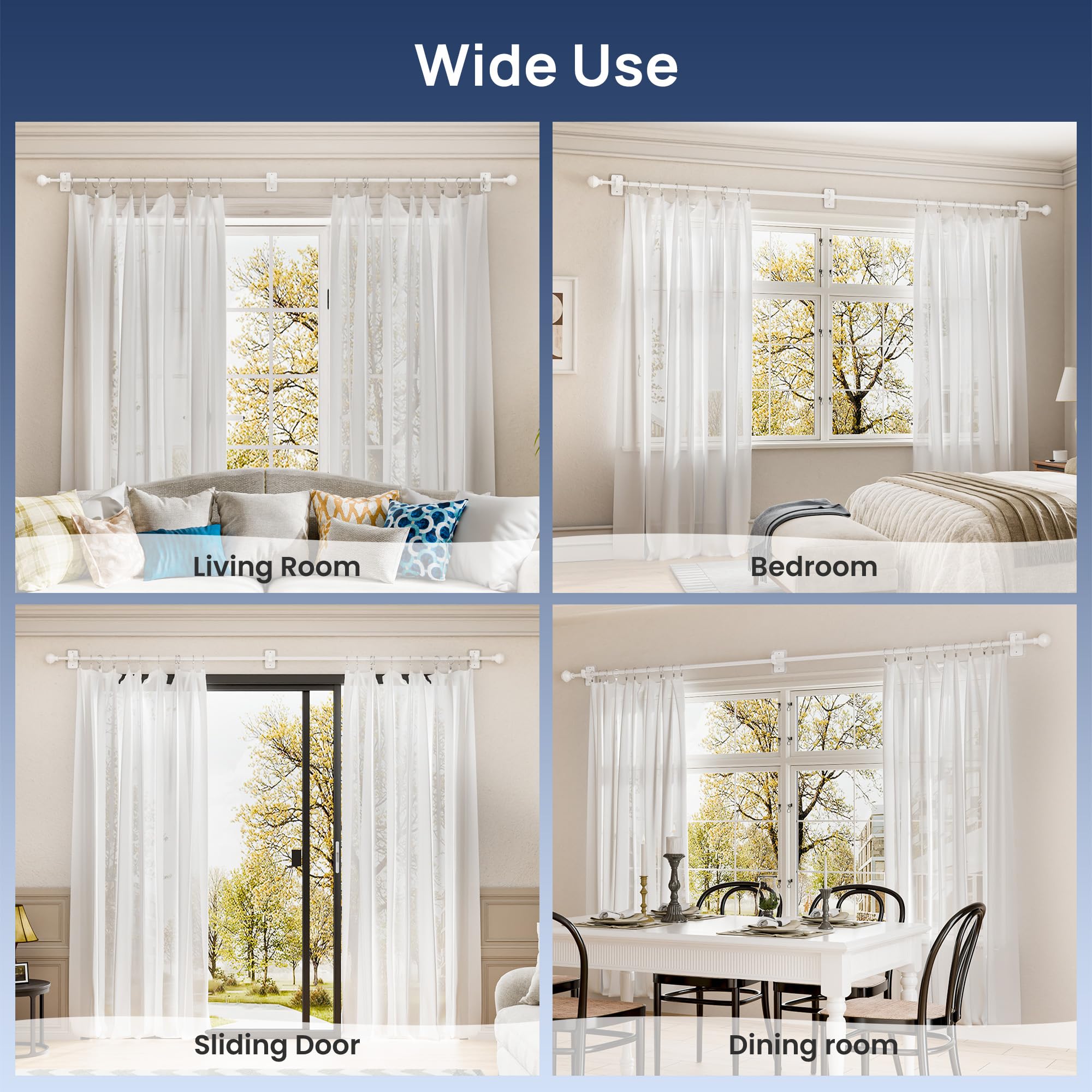 ENJOYBASICS No-Drill Curtain Rod includes optional screws for drywall or tile.