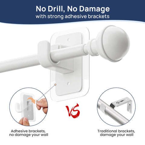 ENJOYBASICS No-Drill Curtain Rod with peel-and-stick install for renters.
