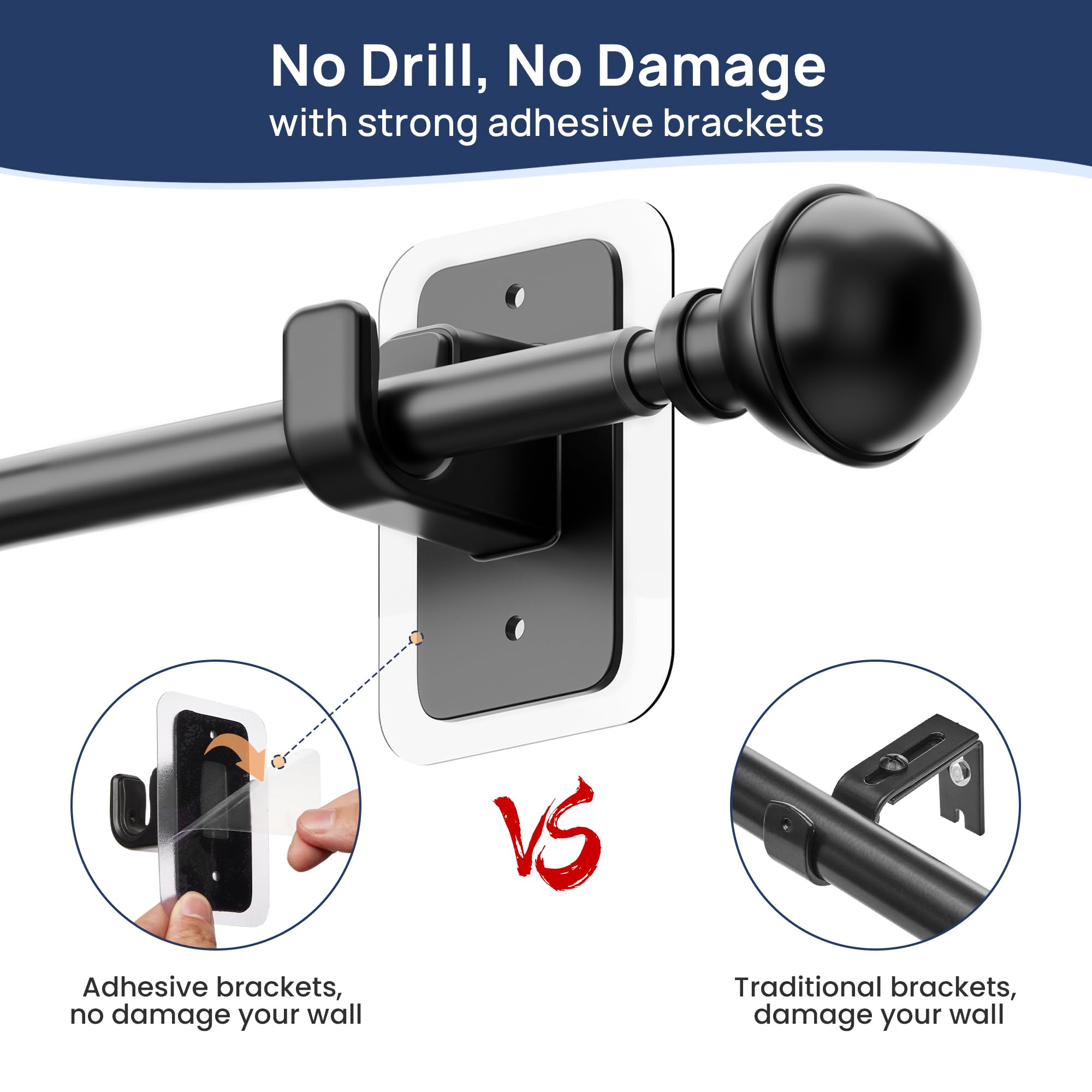 ENJOYBASICS Curtain rod with telescoping design for easy length adjustment