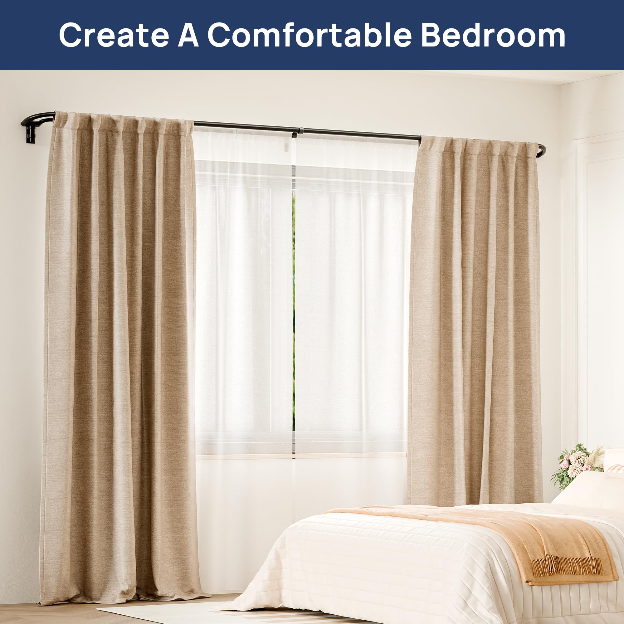 ENJOYBASICS outer-rod 3-4 inch diameter supports heavy drapes with sturdy stability.