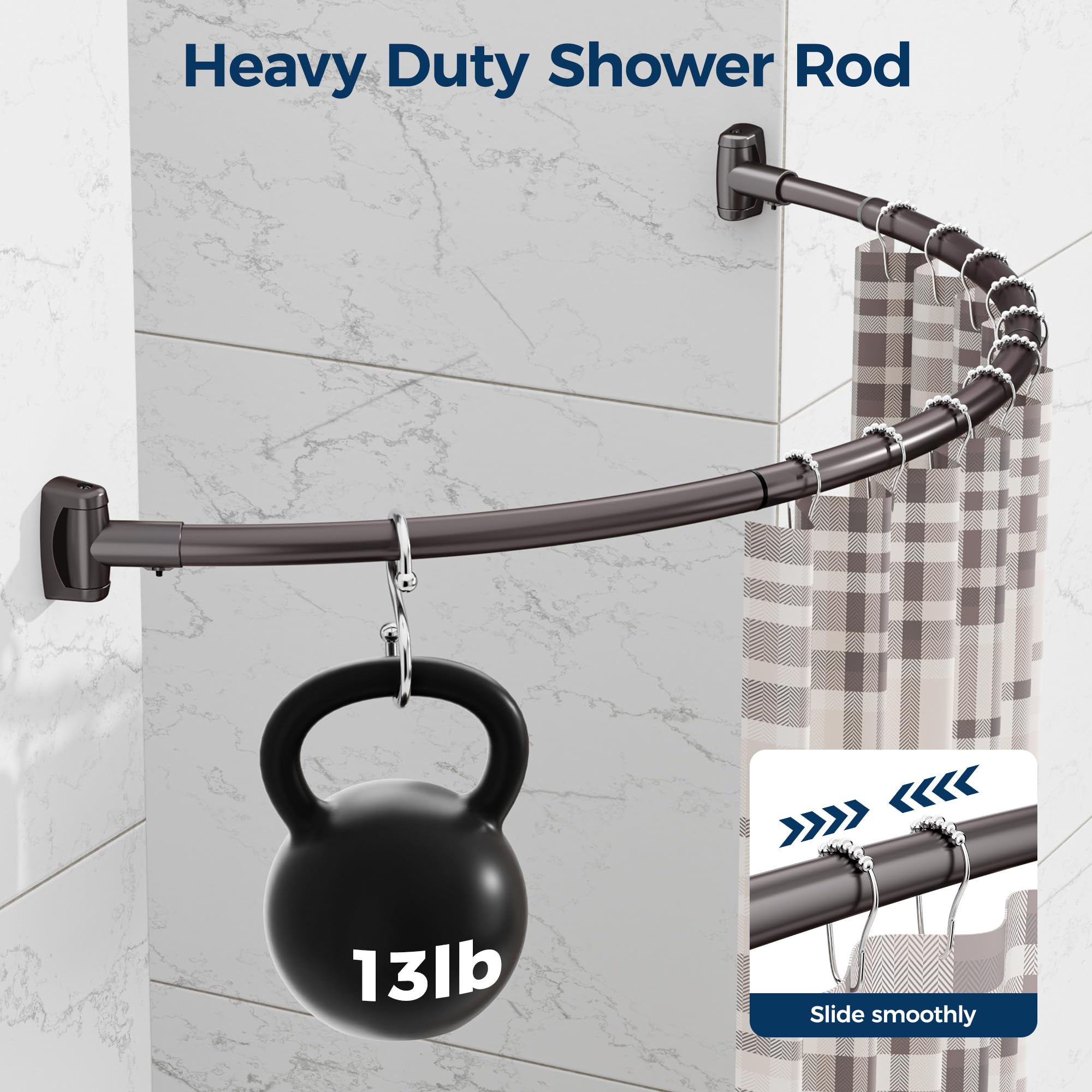 ENJOYBASICS rustproof aluminum connectors on the curved rod