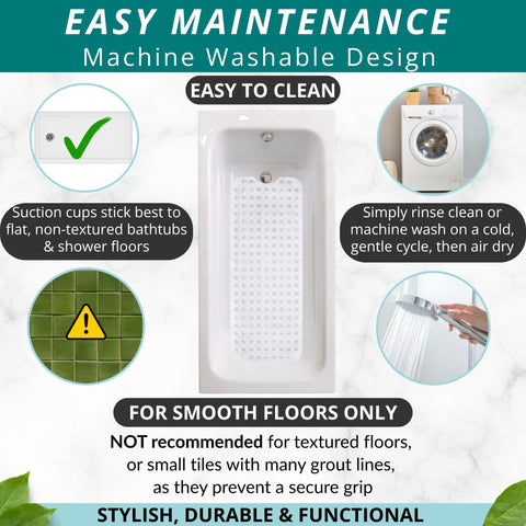 ENKOSI bath mat with drain holes promotes quick water drainage