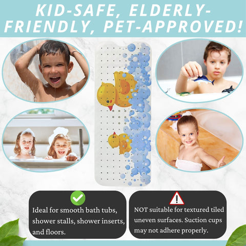 ENKOSI bath mat made of safe PVC material, easy to clean and durable.
