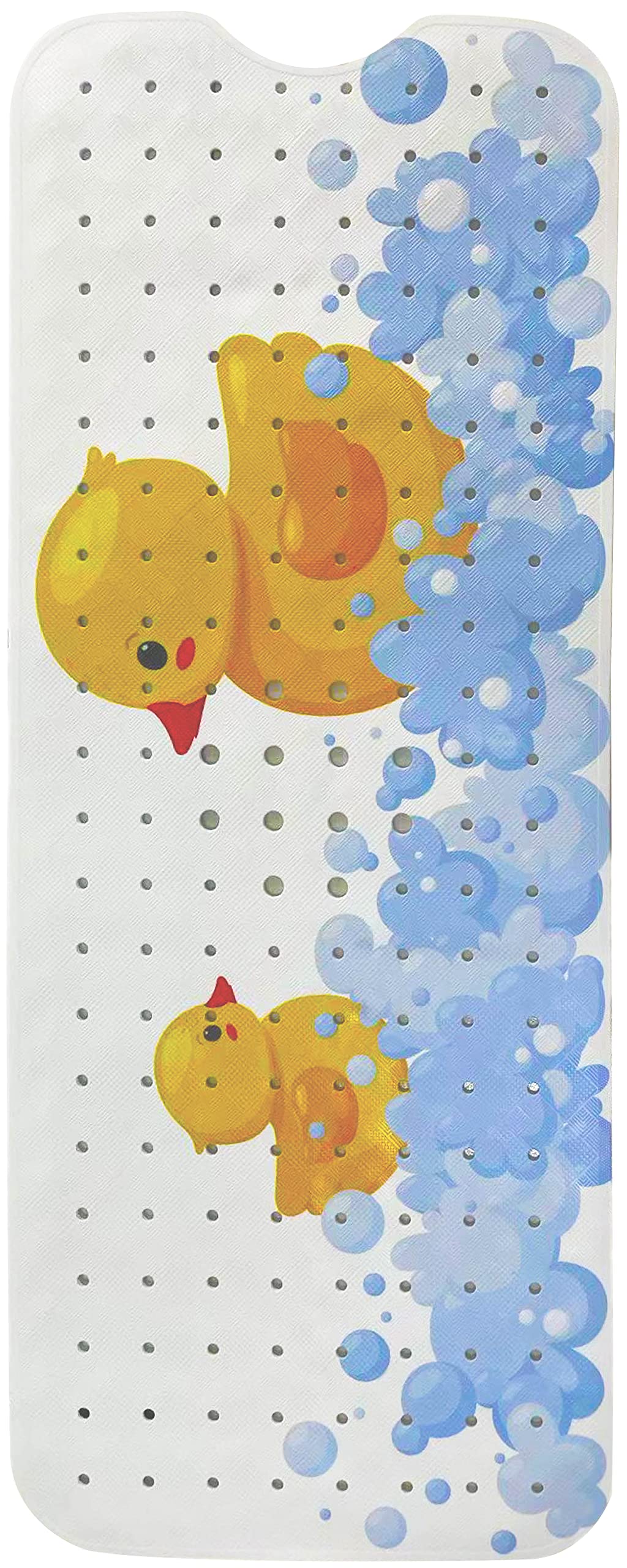 ENKOSI kids bath mat with duck print and suction cups for secure bath time.