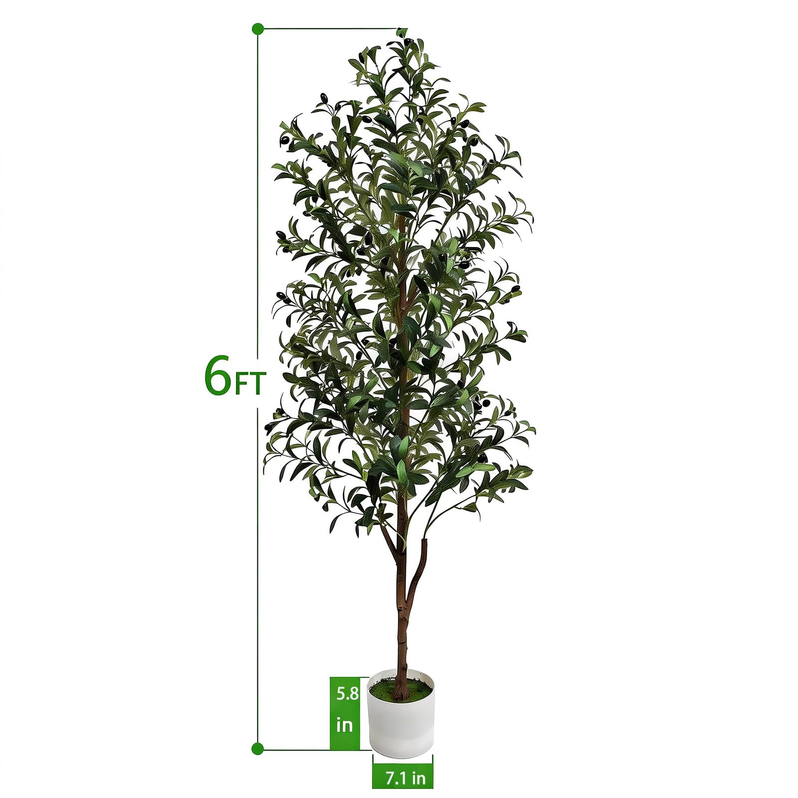 ENLETRAN artificial olive tree trunk detail adds realistic texture to any room.
