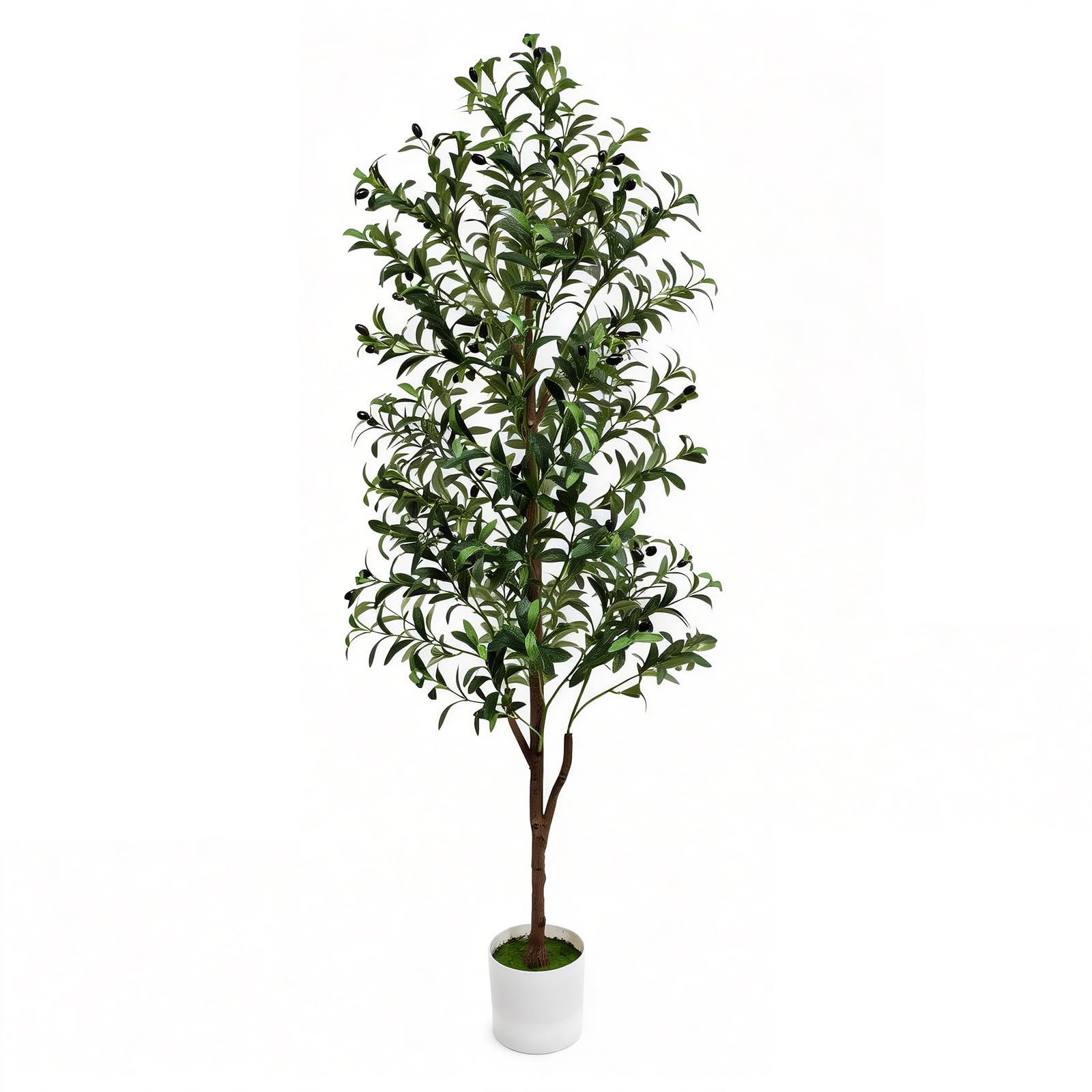 ENLETRAN Olive Tree 6ft with pot showcases lifelike leaves for natural indoor ambiance.