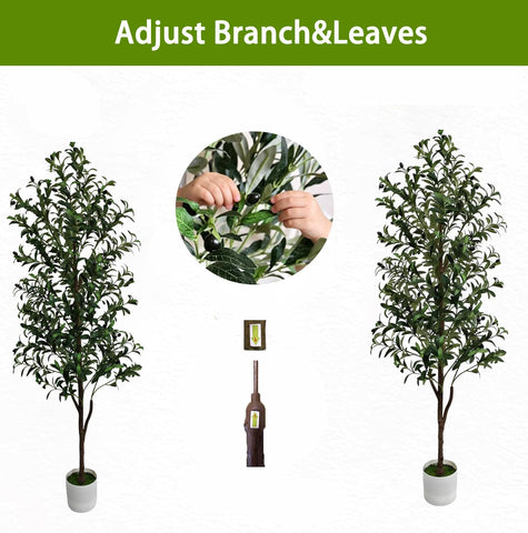 ENLETRAN white planter and sturdy base keep the tree steady.