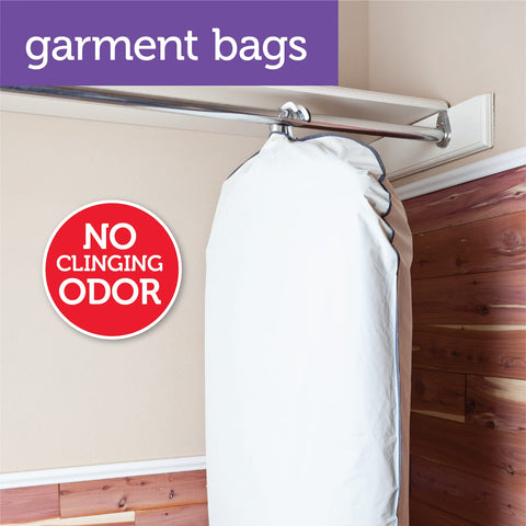 Enoz closet application scene demonstrates easy placement and storage protection.