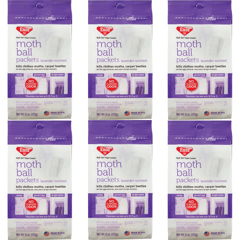 Enoz lavender scented moth ball packets in a drawer provide long-term protection.