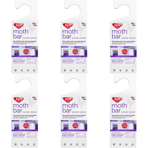 Enoz lavender-scented moth bar pack of six protecting closets from moth damage.