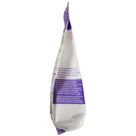 Enoz Lavender Scented Moth Ball Packet inside garment bag protects stored clothing.
