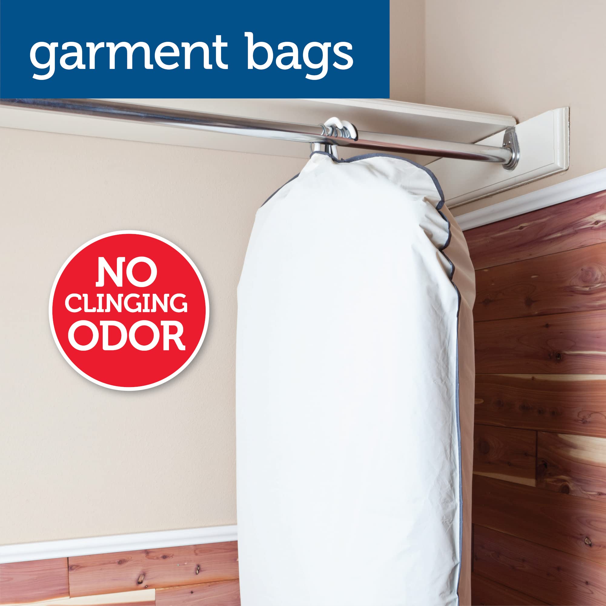 Enoz Moth Balls closet storage setup, helping protect garments from pests.