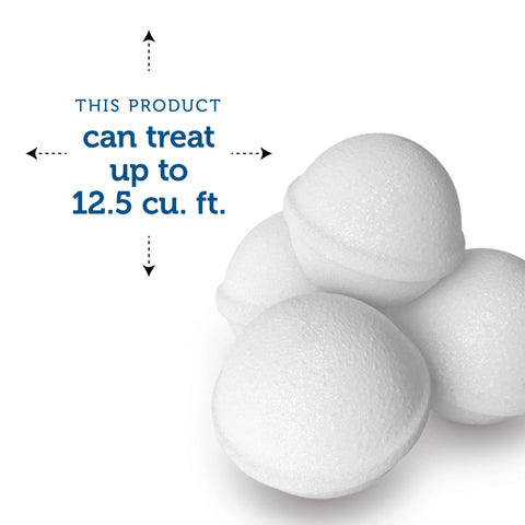 Enoz Moth Balls in a suitcase for travel garment protection.