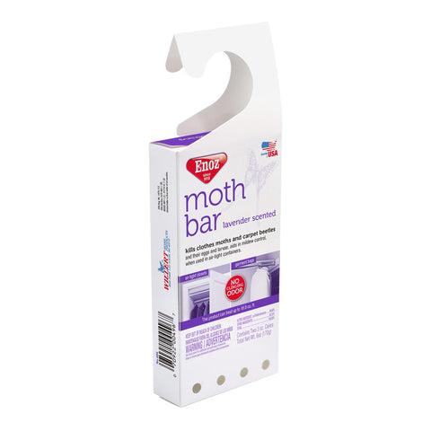 Enoz moth bar in garment bag offers space-saving protection.