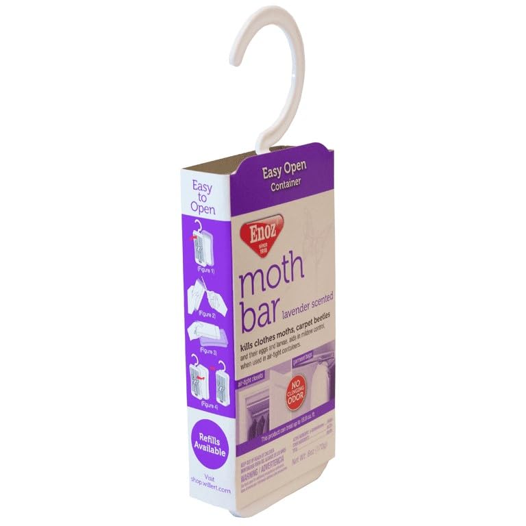 Enoz Moth Bar lavender-scented closet-drawer placement for compact wardrobe storage.
