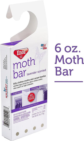 Enoz Moth Bar lavender-scented plastic case showing easy setup and placement.