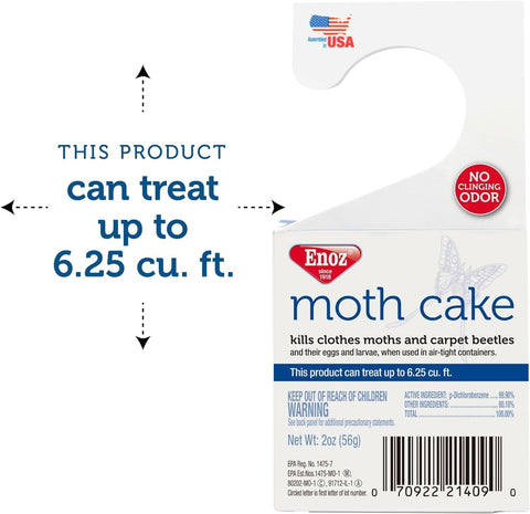 Enoz Moth Cakes fit slim storage units to save space.