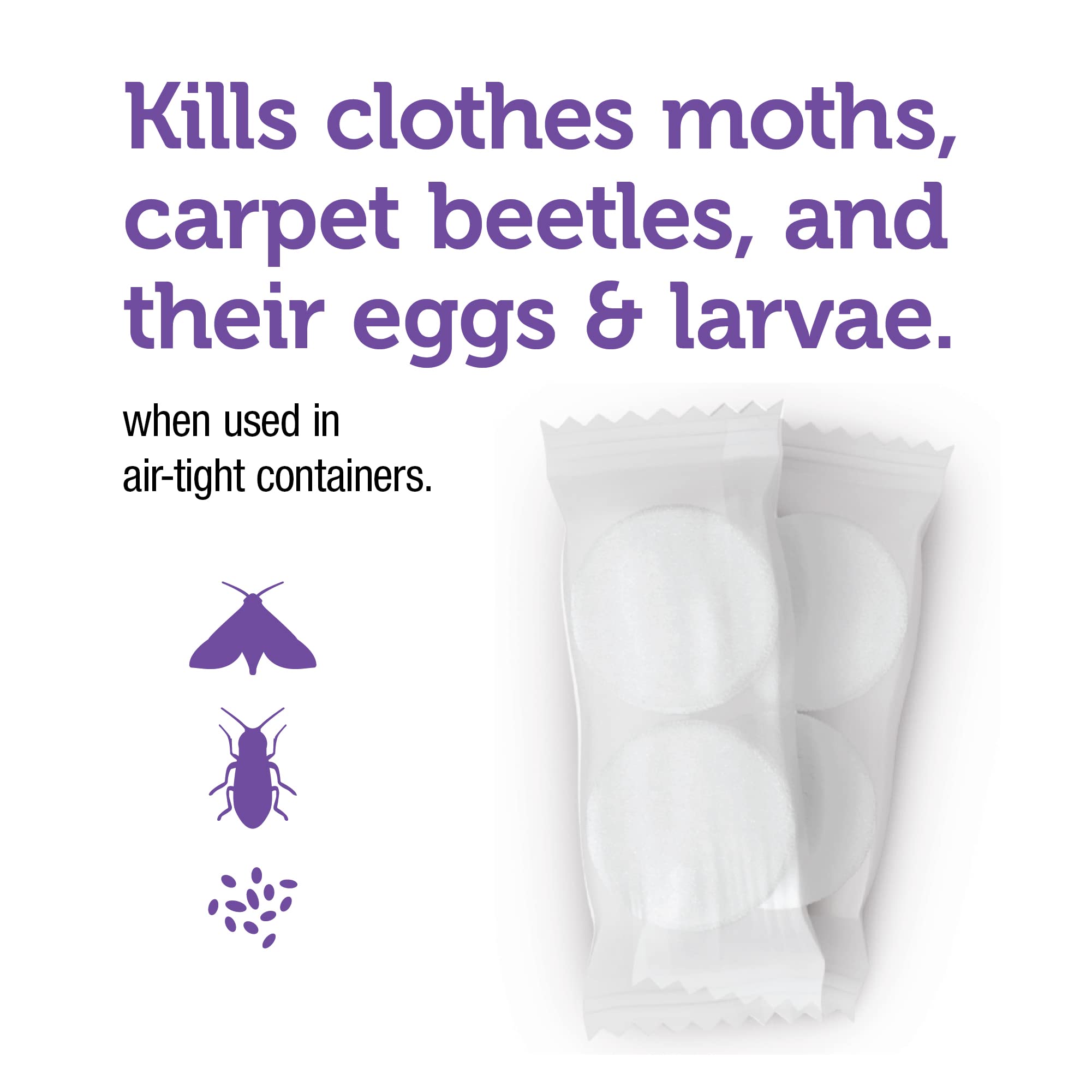 Enoz Moth Ball Packets are USA-made with Willert branding.