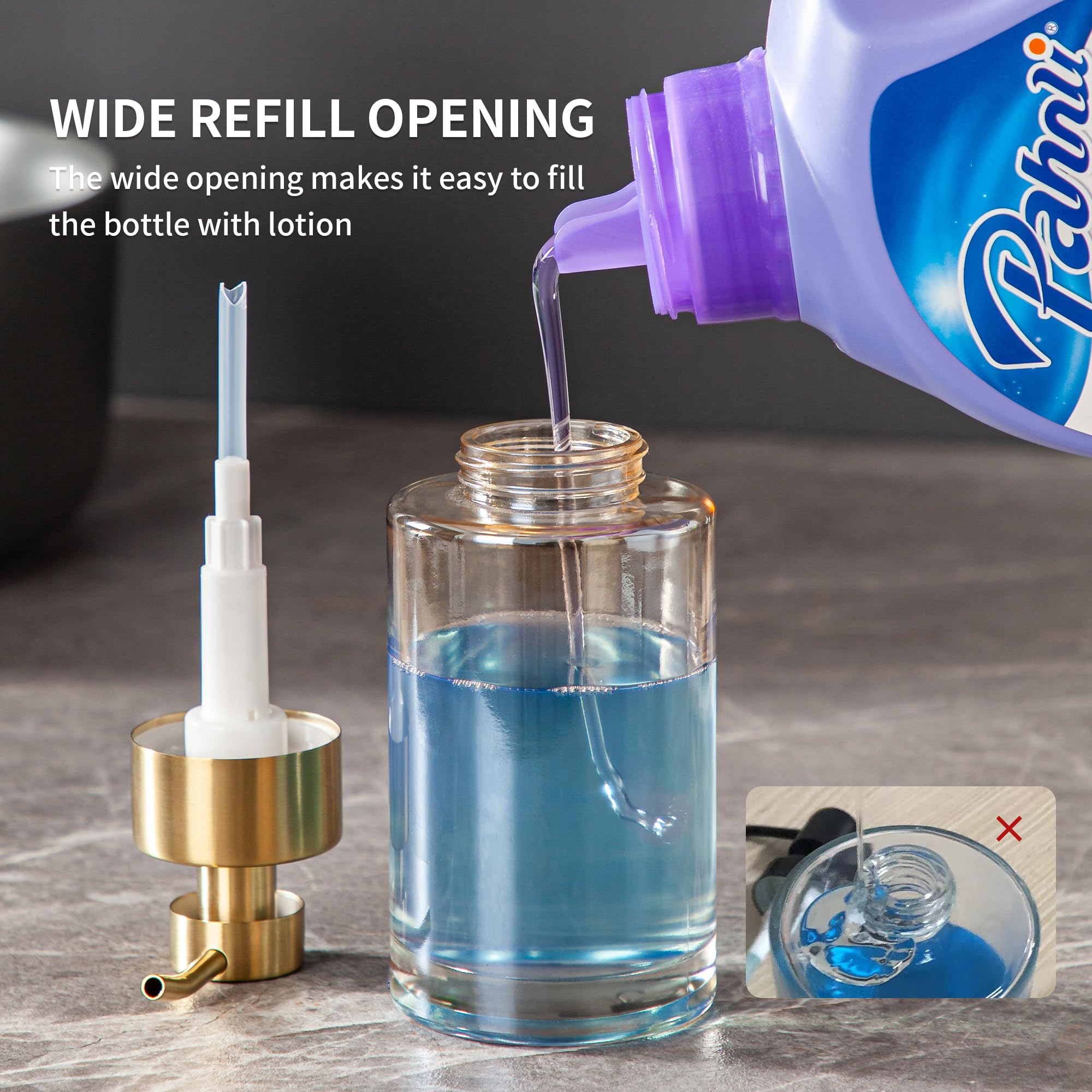 Enra Gold Foaming Soap Dispenser at kitchen sink for convenient handwashing
