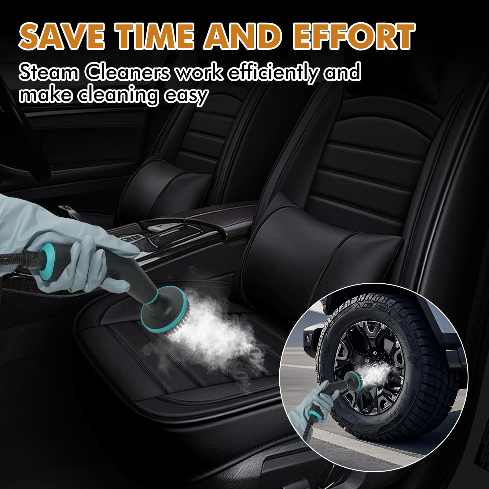 Enromted steam cleaner tank holds water for long, uninterrupted sessions.