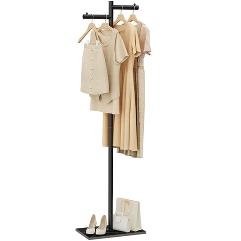 Enumail Garment Rack with Z-shape and rock base for sturdy entryway organization