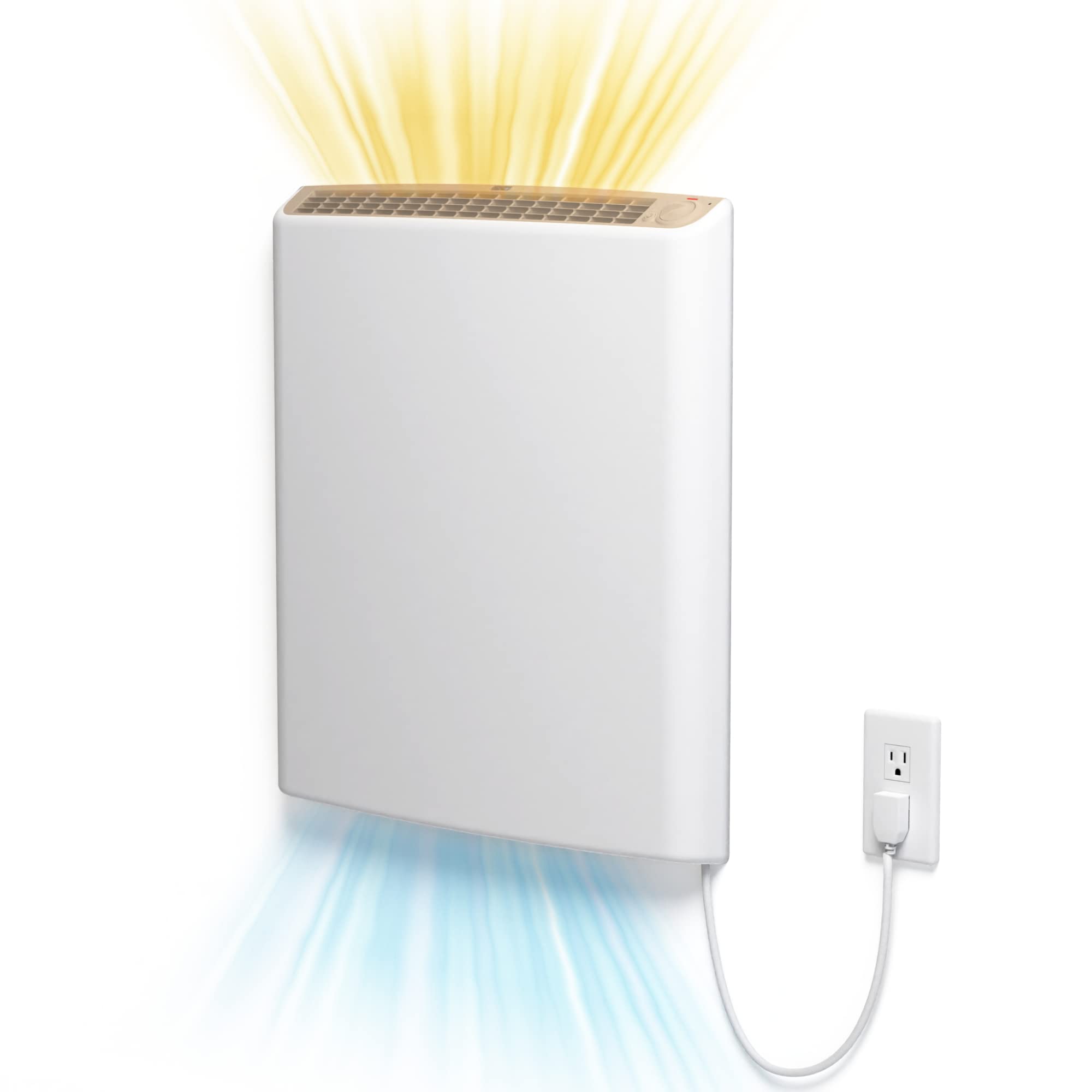 ENVI plug-in wall heater front view, compact heat source for targeted comfort.