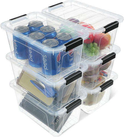 EOENVIVS 7 Qt clear storage bin with lid for easy organization