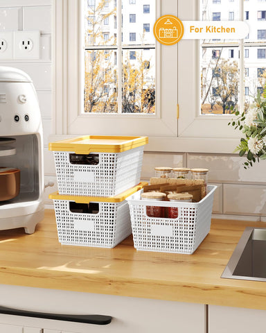 EOENVIVS bins are versatile for medicine cabinet, pantry, and office supplies.