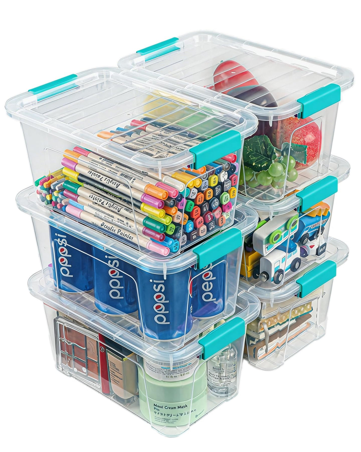 EOENVIVS clear 7-quart storage bins for quick viewing and easy pantry organization.