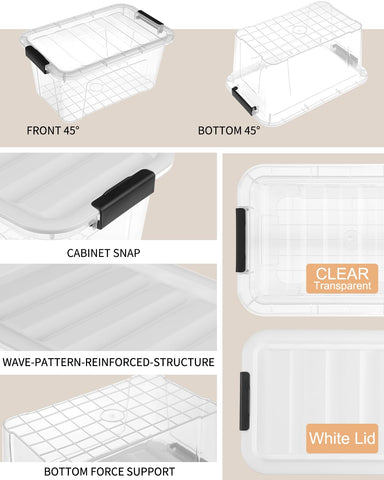 EOENVIVS clear see-through container helps locate items quickly