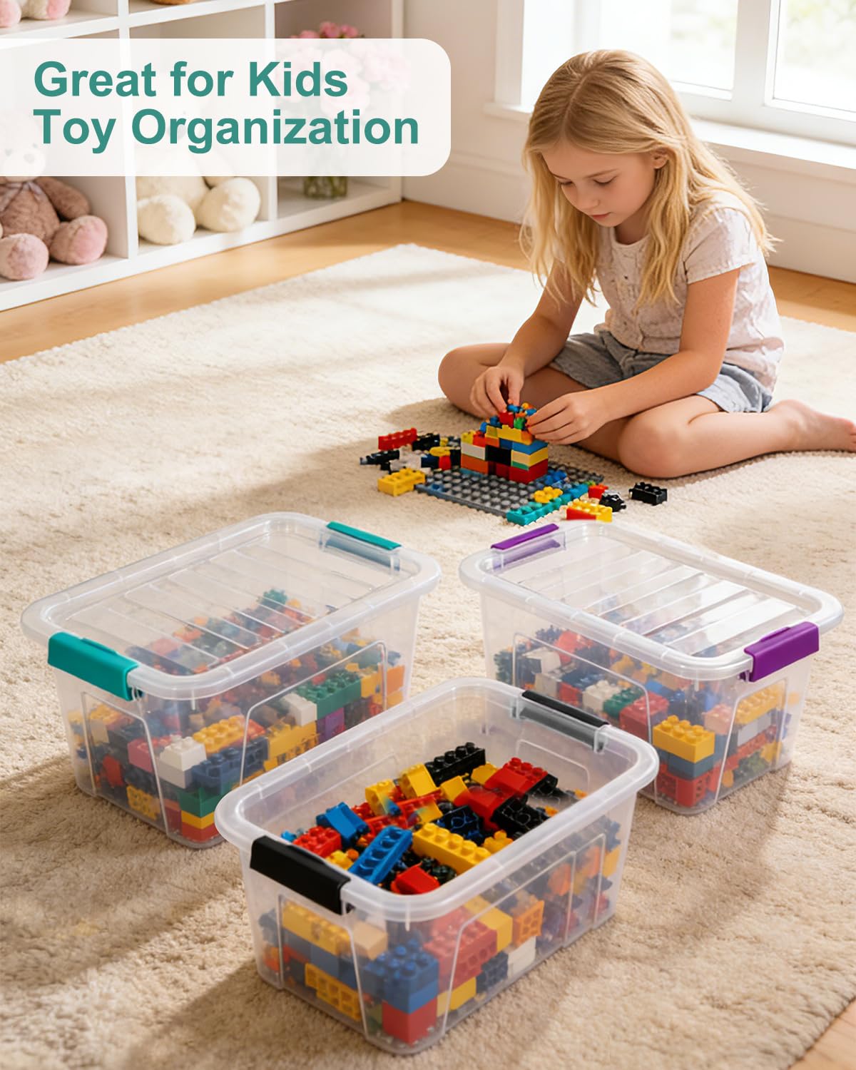 EOENVIVS interlocking stackable design saves vertical space on shelves.