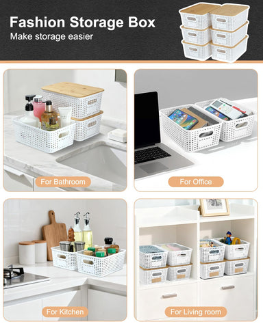 EOENVIVS lidded baskets in closet for organized clothing accessories