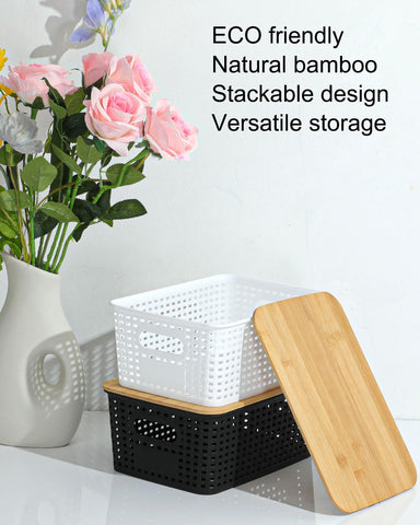 EOENVIVS natural-style baskets showcase bamboo lid for warm home aesthetics