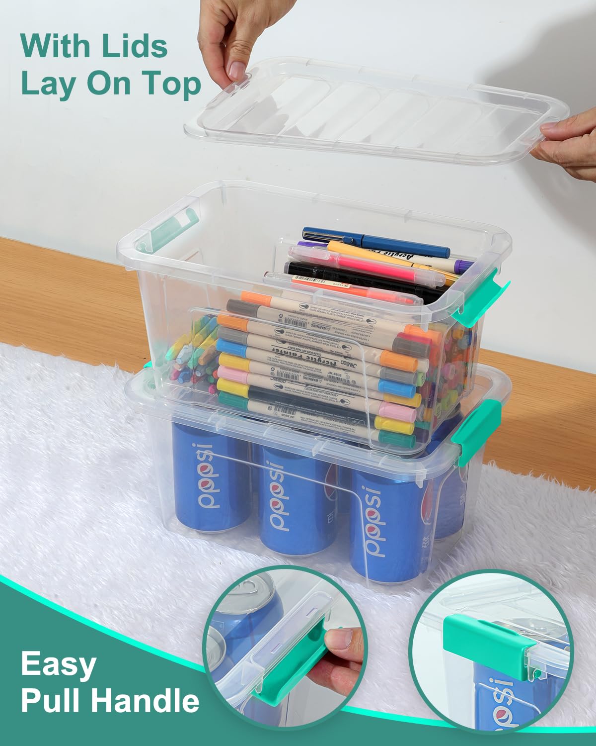 EOENVIVS versatile bins for pantry, toy storage, and crafts.