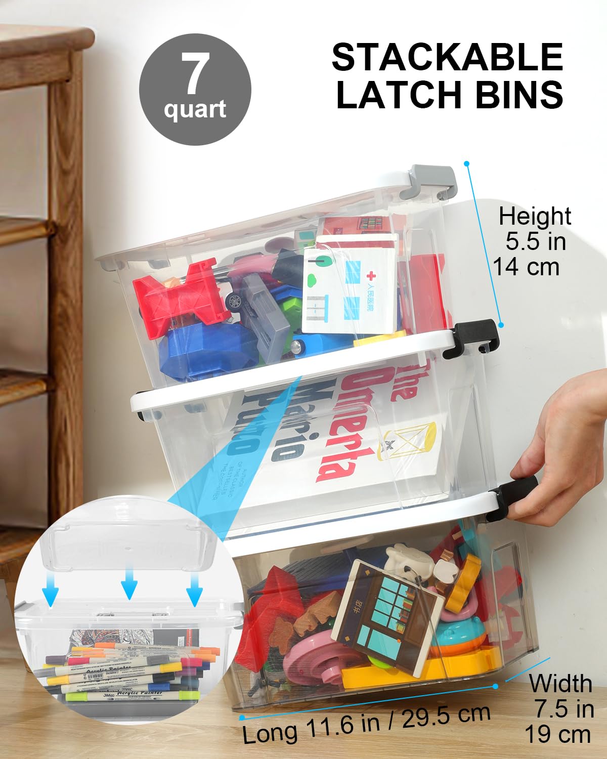 EOENVIVS versatile bins for kitchen, closet, and classroom use