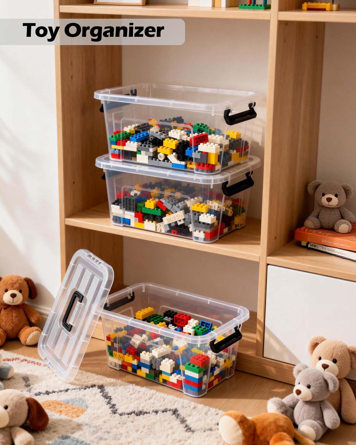 EOENVIVS clear storage bins interior view for instant visibility