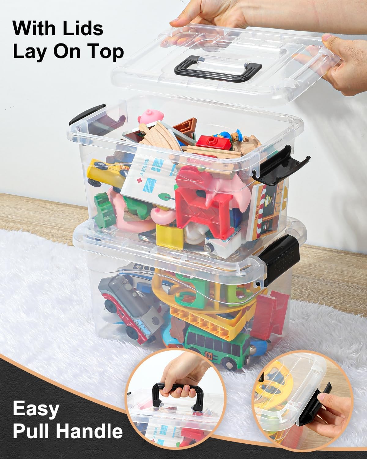 EOENVIVS see-through container lets you locate items instantly from any angle.