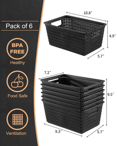 EOENVIVS small desk organizer basket for papers and supplies.