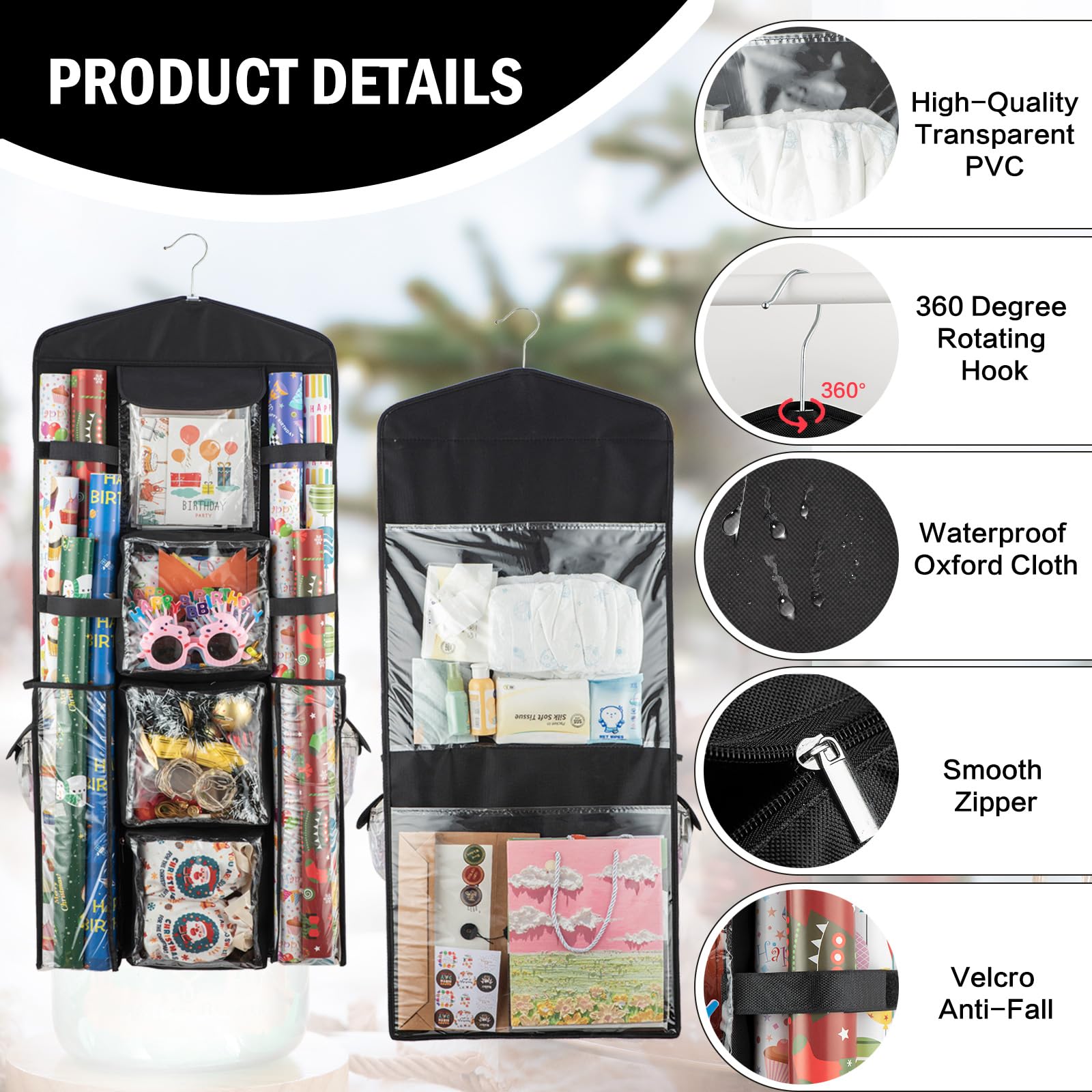 EOLIMEX organizer with transparent, 360-degree rotation enables quick viewing.