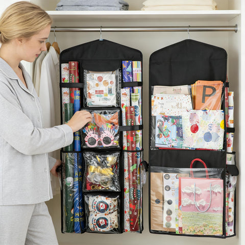 EOLIMEX wrapping paper organizer back pockets neatly store small items.