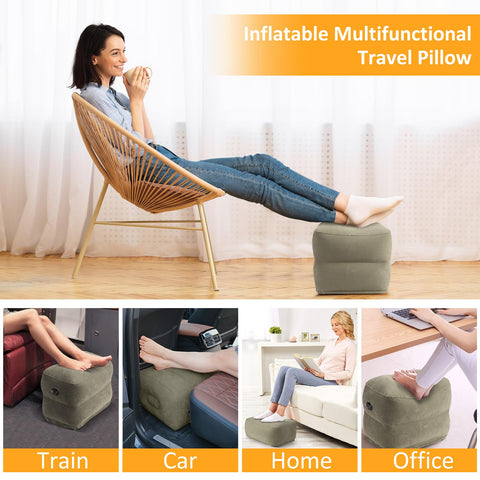 Eooqi foot rest gray color blends with cabin or home decor.