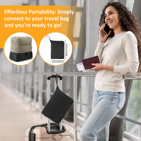 Eooqi inflatable pillow supports flexible use at work, travel, or leisure.